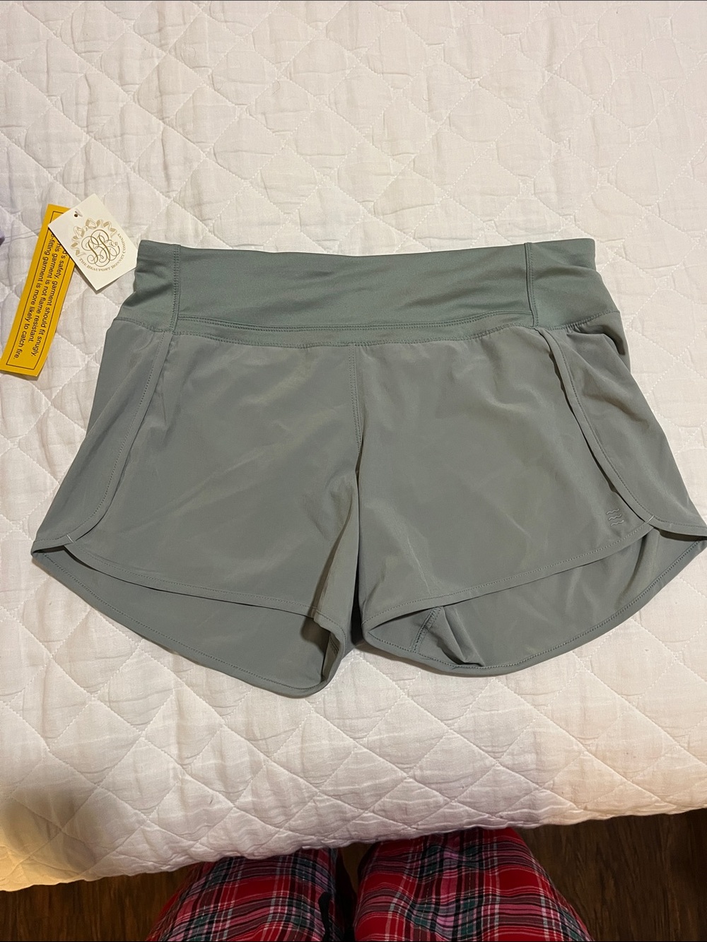 Women's Sage Athletic Running Shorts with Wide Waistband